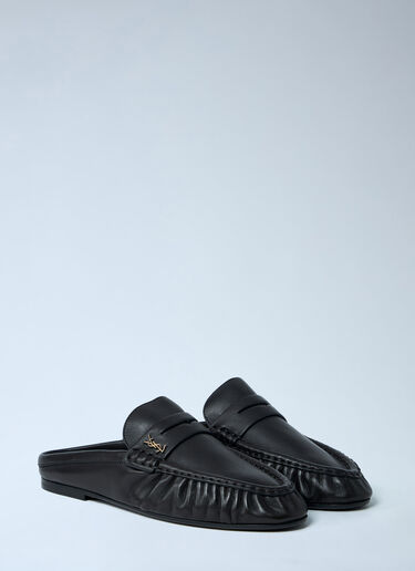 Saint Laurent Logo Hardware Loafers Brown sla0262027