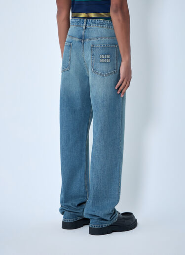 LN-CC® - Miu Miu: Wide-Leg Denim Jeans - Blue Miu Miu Wide-Leg Denim Jeans Blue miu0164012