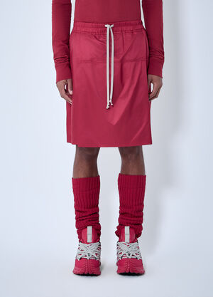 Moncler + Rick Owens Drawstring Midi Kilt Shorts Red mcs0363012