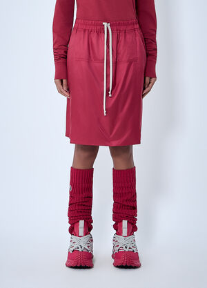 LN-CC® - Moncler + Rick Owens: 抽绳中长苏格兰短裙裤 - 红色 Moncler + Rick Owens 抽绳中长苏格兰短裙裤 红色 mcs0363012