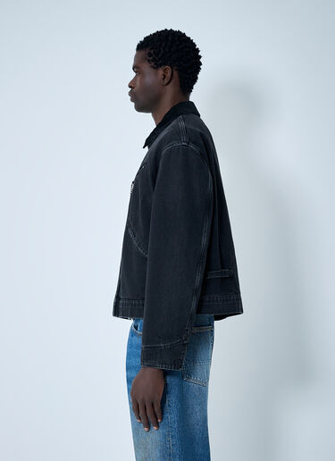 LN-CC® - Maison Margiela: Denim Zip-Up Jacket - Black Maison Margiela Denim Zip-Up Jacket Black mla0161001