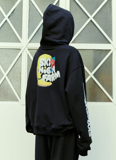 LN-CC® - Sky High Farm Workwear: グラフィックプリントフードスウェットシャツ - ブラック Sky High Farm Workwear グラフィックプリントフードスウェットシャツ ブラック skh0354011