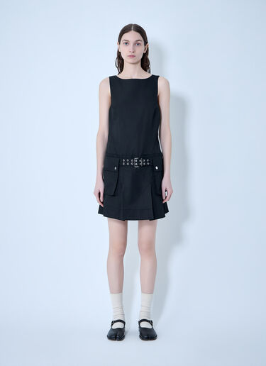 LN-CC® - GANNI: 公爵缎面尼龙腰带迷你连衣裙 - 黑色 GANNI 公爵缎面尼龙腰带迷你连衣裙 黑色 gan0263025