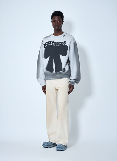 LN-CC® - Acne Studios: Sprayed Logo Sweatshirt - Grey Acne Studios Sprayed Logo Sweatshirt Grey acn0164039