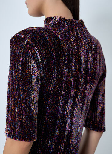 LN-CC® - Dries Van Noten: Velour Rib Sweater - Purple Dries Van Noten Velour Rib Sweater Purple dvn0262015