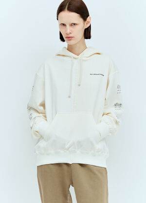Space Available Circular Artisan Hooded Sweatshirt White spa0356012