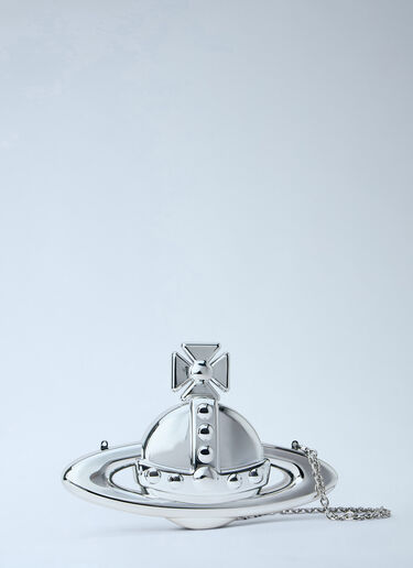 LN-CC® - Vivienne Westwood: 3D Orb Clutch Bag - Silver Vivienne Westwood 3D Orb Clutch Bag Silver vvw0263024