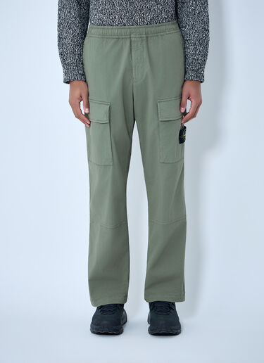 LN-CC® - Stone Island: Logo Patch Pants - Green Stone Island Logo Patch Pants Green sto0164056