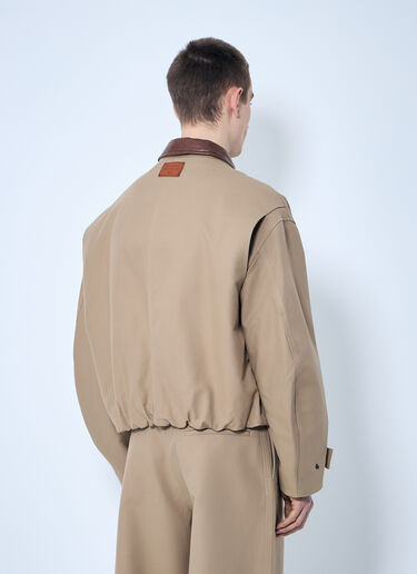 LN-CC® - Acne Studios: Twill Jacket With Leather Collar - Beige Acne Studios Twill Jacket With Leather Collar Beige acn0159002