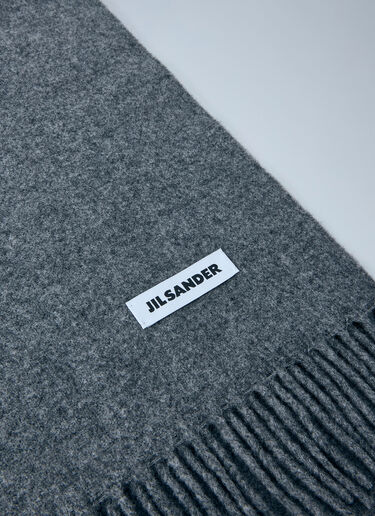 LN-CC® - Jil Sander: Fringed Wool Scarf - Grey Jil Sander Fringed Wool Scarf Grey jil0265011