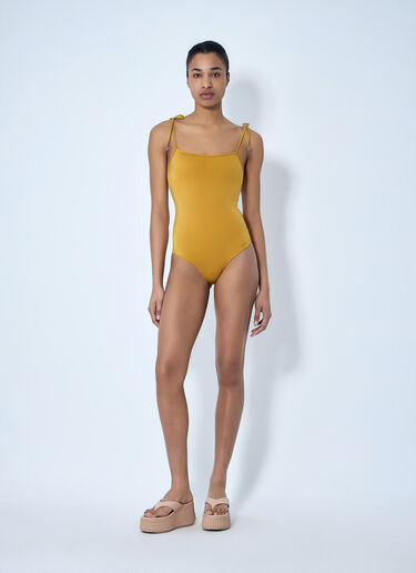 LN-CC® - Chloé: Tie-Shoulder Swimsuit - Yellow Chloé Tie-Shoulder Swimsuit Yellow chl0264014
