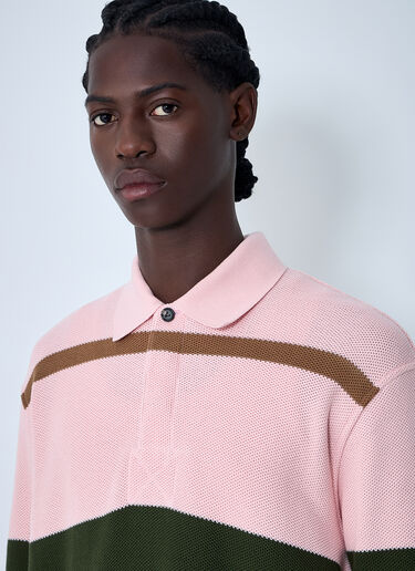 LN-CC® - Bottega Veneta: Jumbo Cotton Pique Stripe Polo Shirt - Beige Bottega Veneta Jumbo Cotton Pique Stripe Polo Shirt Beige bov0161005