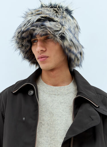 Dries Van Noten Faux-Fur Bucket Hat Grey dvn0158030