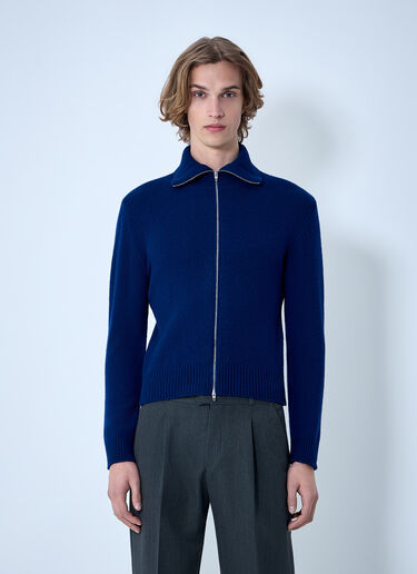 Jil Sander 拉链羊毛针织开衫 蓝色 jil0164003