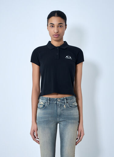 Balenciaga Cropped Polo Shirt Black bal0263002