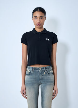 LN-CC® - Balenciaga: Cropped Polo Shirt - Black Balenciaga Cropped Polo Shirt Black bal0263002