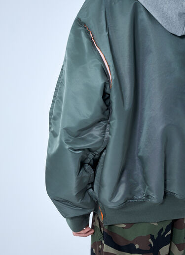 LN-CC® - VETEMENTS: フード付きボンバージャケット - グリーン VETEMENTS フード付きボンバージャケット グリーン vet0164006