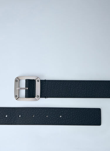 LN-CC® - Acne Studios: Textured Reversible Leather Belt - Black Acne Studios Textured Reversible Leather Belt Black acn0264063