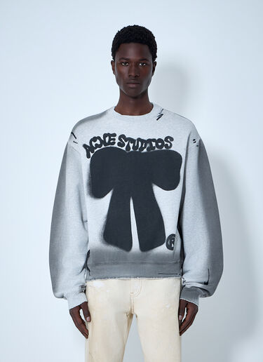 LN-CC® - Acne Studios: Sprayed Logo Sweatshirt - Grey Acne Studios Sprayed Logo Sweatshirt Grey acn0164039