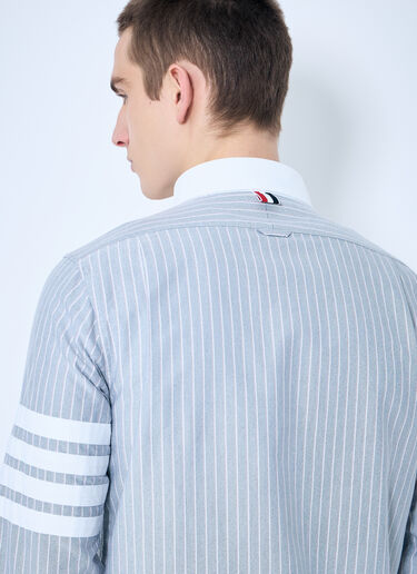 LN-CC® - Thom Browne: Striped Cotton Shirt - Navy Thom Browne Striped Cotton Shirt Navy thb0159003