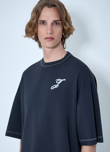 LN-CC® - Jacquemus: Oversized Logo T-Shirt - Navy Jacquemus Oversized Logo T-Shirt Navy jac0164024