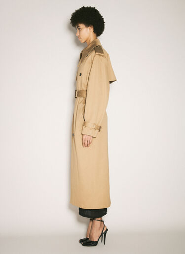 LN-CC® - Saint Laurent: Twill Trench Coat - Beige Saint Laurent Twill Trench Coat Beige sla0257013