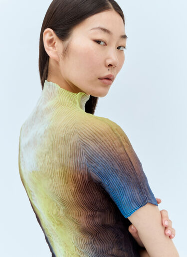 LN-CC® - Issey Miyake: Light Leak Chiffon Twist Top - Multicolour Issey Miyake Light Leak Chiffon Twist Top Multicolour ism0257002