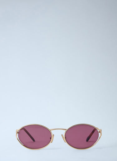 Miu Miu MU 52YS Oval Sunglasses Gold lmu0364003