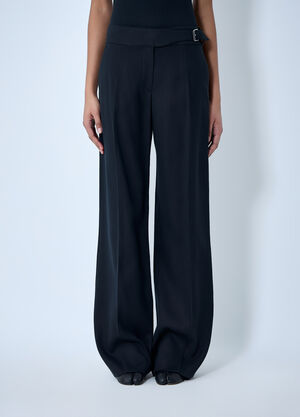 LN-CC® - Sportmax: Wide-Leg Tailored Trousers - Black Sportmax Wide-Leg Tailored Trousers Black spx0263014