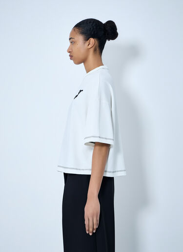 Jacquemus Logo Embroidered Boxy T-Shirt White jac0264022