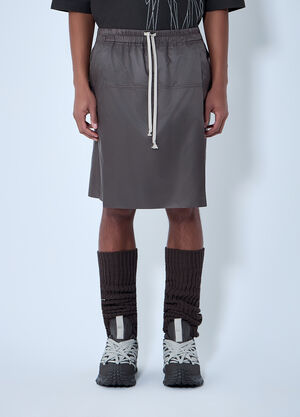 Moncler + Rick Owens Drawstring Midi Kilt Shorts Grey mcs0363013