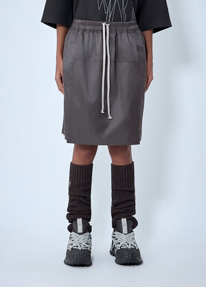 LN-CC® - Moncler + Rick Owens: 抽绳中长短裤裙 - 灰色 Moncler + Rick Owens 抽绳中长短裤裙 灰色 mcs0363013