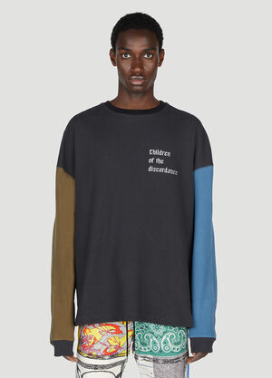 LN-CC® - Children Of The Discordance: Panelled Sweatshirt - Brown Children Of The Discordance Panelled Sweatshirt Brown cod0154007