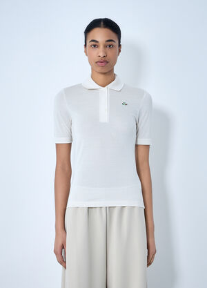 LN-CC® - Lacoste: Piqué Knit Polo Shirt - White Lacoste Piqué Knit Polo Shirt White lac0264006