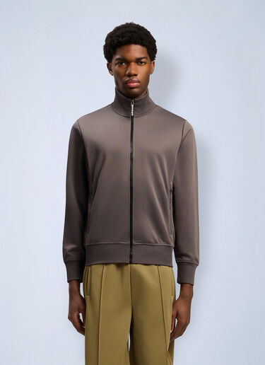 LN-CC® - Palm Angels: Back Curved Logo Track Jacket - Grey Palm Angels Back Curved Logo Track Jacket Grey pma0162055