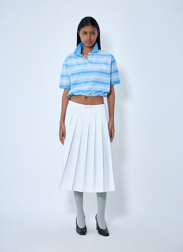 LN-CC® - Prada: Pleated Midi Skirt - White Prada Pleated Midi Skirt White pra0264035