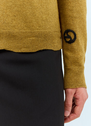 LN-CC® - Acne Studios: Crewneck Cardigan - Khaki Acne Studios Crewneck Cardigan Khaki acn0157006
