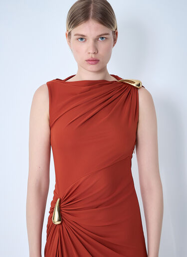 LN-CC® - Bottega Veneta: Viscose Jersey Dress - Orange Bottega Veneta Viscose Jersey Dress Orange bov0261006