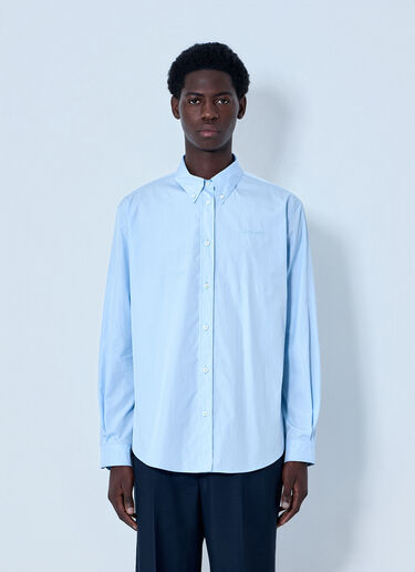 Miu Miu Cotton Poplin Button-Down Shirt Light Blue miu0164037