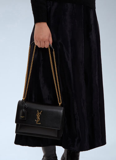 LN-CC® - Saint Laurent: Sunset Chain Shoulder Bag - Black Saint Laurent Sunset Chain Shoulder Bag Black sla0233062