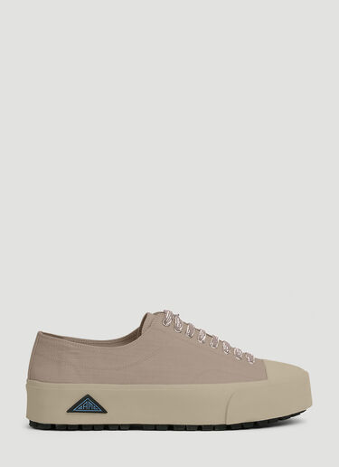 LN-CC® - OAMC: Logo Patch Lace Up Sneakers - Beige OAMC Logo Patch Lace Up Sneakers Beige oam0152014