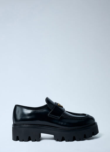 Prada 光面皮革乐福鞋  黑色 pra0262051