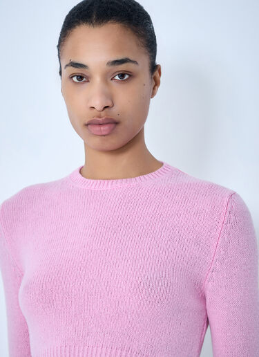 LN-CC® - Jil Sander: Cropped Knit Sweater - Pink Jil Sander Cropped Knit Sweater Pink jil0264035