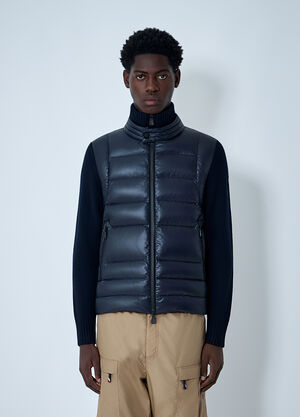 LN-CC® - Moncler Grenoble: Satin Quilted Cardigan - Blue Moncler Grenoble Satin Quilted Cardigan Blue mog0162009