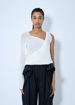 Issey Miyake Stream Knit Top White ism0260003