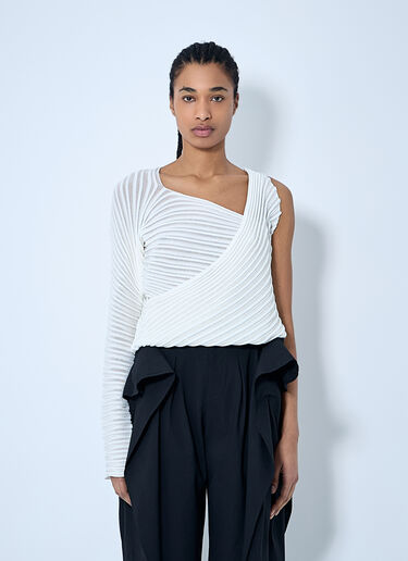 Issey Miyake Stream Knit Top White ism0260003