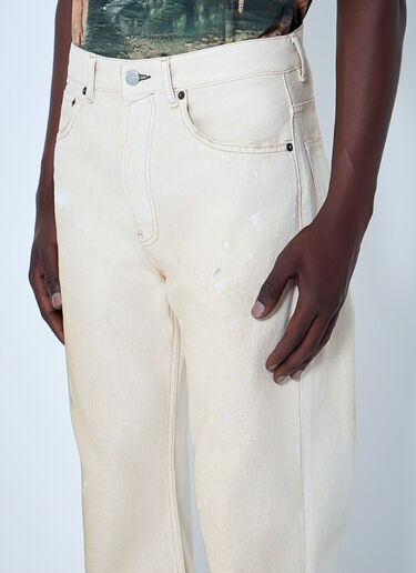 LN-CC® - Acne Studios: Paint-Splatter Wide-Leg Denim Jeans - White Acne Studios Paint-Splatter Wide-Leg Denim Jeans White acn0164023