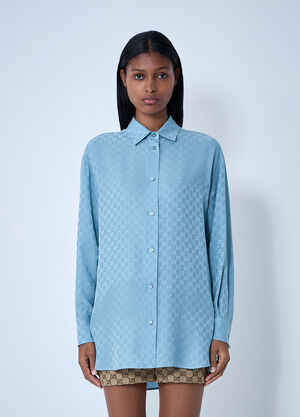 LN-CC® - Gucci: Monogram Shirt - Blue Gucci Monogram Shirt Blue guc0261129