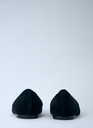 TOTEME Minimalist Suede Ballerinas Flats Black tot0261037