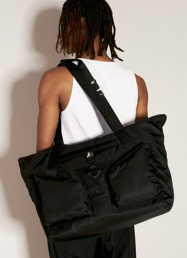 Prada Re-Nylon＆レザー トラベルバッグ ブラック pra0156017